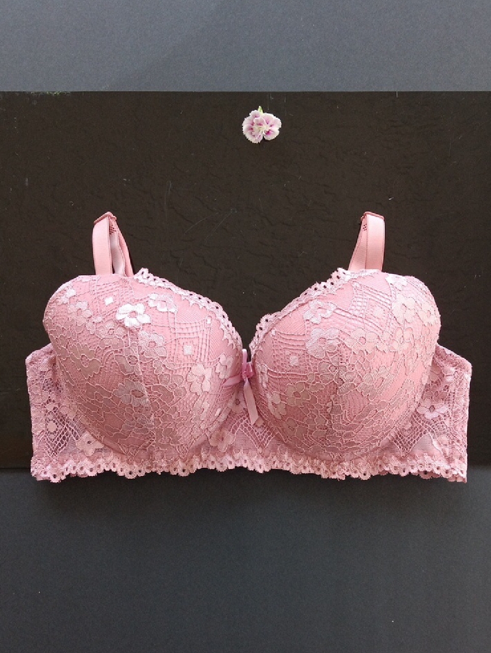 Pink lover Dusty Pink Lace Balconette Bra Size34C